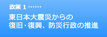 政策1 東日本大震災からの復旧・復興、防災行政の推進